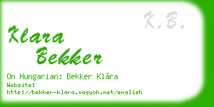 klara bekker business card